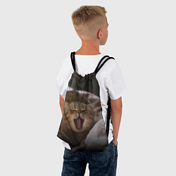 Рюкзак-мешок Эх, поспать бы! Зевающий котяра, цвет: 3D-принт — фото 2