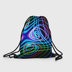 Рюкзак-мешок Неоновое множество линий - Голубой, цвет: 3D-принт