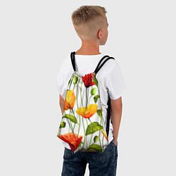 Рюкзак-мешок Волнообразный узор из цветков мака Лето, цвет: 3D-принт — фото 2