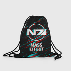 Рюкзак-мешок Mass Effect в стиле Glitch Баги Графики на темном, цвет: 3D-принт