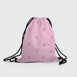 Мешок для обуви Фламинго на розовом фоне