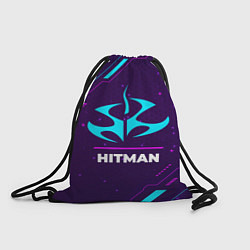 Рюкзак-мешок Символ Hitman в неоновых цветах на темном фоне, цвет: 3D-принт