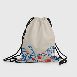 Рюкзак-мешок Японский орнамент волн, цвет: 3D-принт