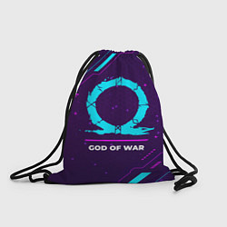Рюкзак-мешок Символ God of War в неоновых цветах на темном фоне, цвет: 3D-принт