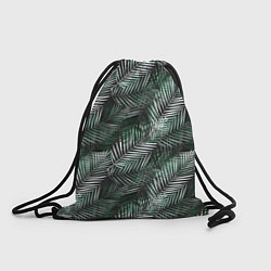 Рюкзак-мешок Листья пальмы на черном, цвет: 3D-принт