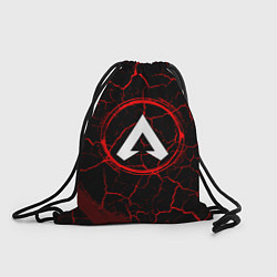 Рюкзак-мешок Символ Apex Legends и краска вокруг на темном фоне, цвет: 3D-принт