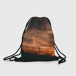 Рюкзак-мешок Закатное небо и природа - Оранжевый, цвет: 3D-принт