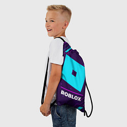 Рюкзак-мешок Символ Roblox в неоновых цветах на темном фоне, цвет: 3D-принт — фото 2