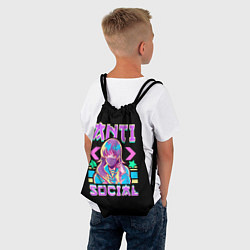Рюкзак-мешок Anti Social Антисоциальный, цвет: 3D-принт — фото 2