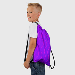 Рюкзак-мешок Фиолетовые линии, цвет: 3D-принт — фото 2