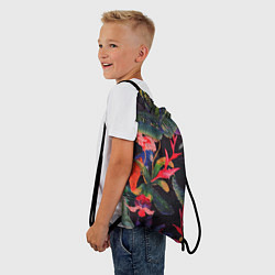 Рюкзак-мешок Яркие цветы в летней ночи - паттерн, цвет: 3D-принт — фото 2