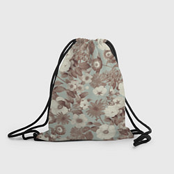 Рюкзак-мешок Цветы Винтажные На Светлом Фоне, цвет: 3D-принт