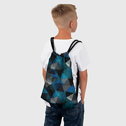 Рюкзак-мешок Сине-черный геометрический, цвет: 3D-принт — фото 2
