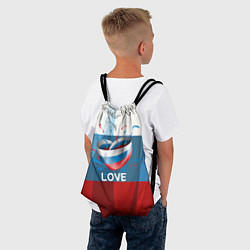 Рюкзак-мешок Флаг России в виде сердца, цвет: 3D-принт — фото 2