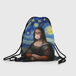 Рюкзак-мешок Мона Лиза Приколы - Звездная ночь, цвет: 3D-принт