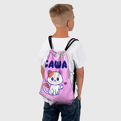 Рюкзак-мешок Саша кошечка с сердечком, цвет: 3D-принт — фото 2