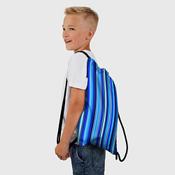 Рюкзак-мешок Сине голубые полосы, цвет: 3D-принт — фото 2