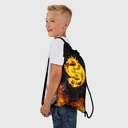 Рюкзак-мешок Огнедышащий дракон и пламя, цвет: 3D-принт — фото 2