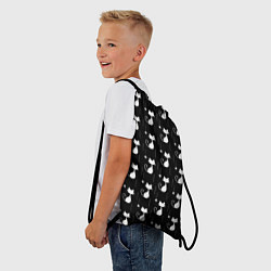 Рюкзак-мешок Чёрные Коты С Клубками Шерсти, цвет: 3D-принт — фото 2