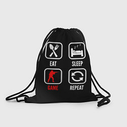 Рюкзак-мешок Eat, sleep, Counter Strike, repeat, цвет: 3D-принт
