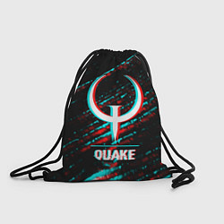 Рюкзак-мешок Quake в стиле glitch и баги графики на темном фоне, цвет: 3D-принт