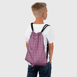 Рюкзак-мешок Мелкая черно-розовая клетка, цвет: 3D-принт — фото 2