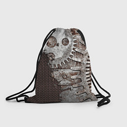 Рюкзак-мешок Ржавые шестеренки на сетке, цвет: 3D-принт