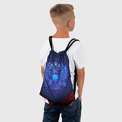 Рюкзак-мешок Синий неоновый герб России, цвет: 3D-принт — фото 2