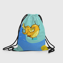 Рюкзак-мешок Желтая слониха - балерина, цвет: 3D-принт