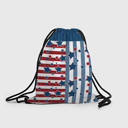 Рюкзак-мешок Blue stars on a striped pattern, цвет: 3D-принт