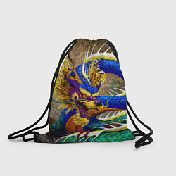 Рюкзак-мешок Разноцветный Японский Дракон, цвет: 3D-принт