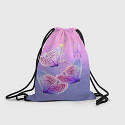 Рюкзак-мешок BTS красивые бабочки, цвет: 3D-принт