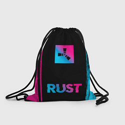 Рюкзак-мешок Rust - neon gradient: символ сверху надпись снизу, цвет: 3D-принт