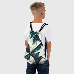 Рюкзак-мешок Листья тропические тёмно-синие, цвет: 3D-принт — фото 2