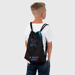 Рюкзак-мешок A Silent Voice - neon gradient: символ, надпись, цвет: 3D-принт — фото 2
