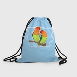 Рюкзак-мешок Парочка попугаев Неразлучников, цвет: 3D-принт