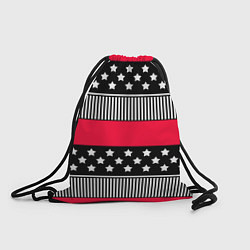 Мешок для обуви Red and black pattern with stripes and stars