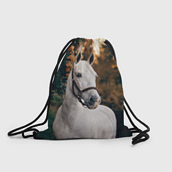 Рюкзак-мешок Белая лошадка, цвет: 3D-принт