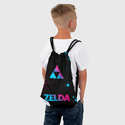 Рюкзак-мешок Zelda - neon gradient: символ, надпись, цвет: 3D-принт — фото 2