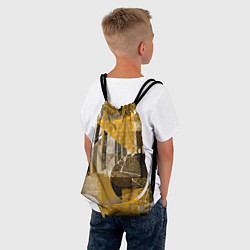 Рюкзак-мешок Гранжевая абстракция: Черный, белый, горчичный орн, цвет: 3D-принт — фото 2