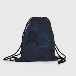 Рюкзак-мешок Неоновая броня голубая, цвет: 3D-принт