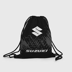 Рюкзак-мешок Suzuki speed шины на темном: символ, надпись, цвет: 3D-принт