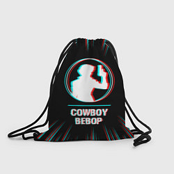 Рюкзак-мешок Символ Cowboy Bebop в стиле glitch на темном фоне, цвет: 3D-принт