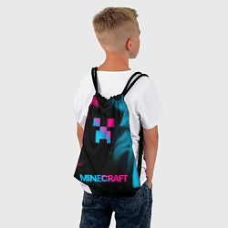 Рюкзак-мешок Minecraft - neon gradient: символ, надпись, цвет: 3D-принт — фото 2