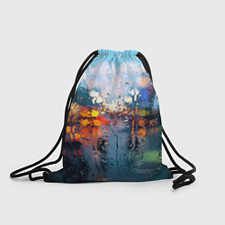 Рюкзак-мешок Город через дождевое стекло, цвет: 3D-принт