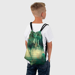 Рюкзак-мешок Абстрактные зелёные краски и силуэты людей, цвет: 3D-принт — фото 2