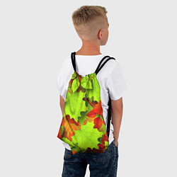 Рюкзак-мешок Зелёные осенние листья, цвет: 3D-принт — фото 2
