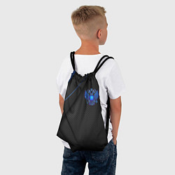 Рюкзак-мешок Черно-синий герб России, цвет: 3D-принт — фото 2