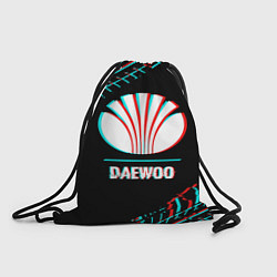 Рюкзак-мешок Значок Daewoo в стиле glitch на темном фоне, цвет: 3D-принт