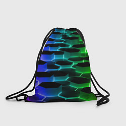 Рюкзак-мешок Неоновые шестиугольники, цвет: 3D-принт